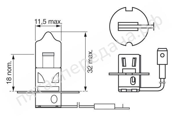 Лампа накаливания, Pure Light H3 12В 55Вт - 1987301006