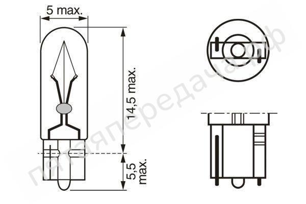 Лампа накаливания Pure Light W1,2W 12В 1,2Вт - 1987301024