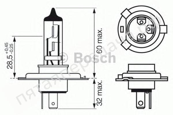 Лампа галоген Plus 50/60 H4 12В 60/55Вт - 1987302049