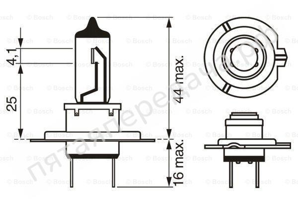 Лампа галоген Plus 50/60 H7 12В 55Вт - 1987302079