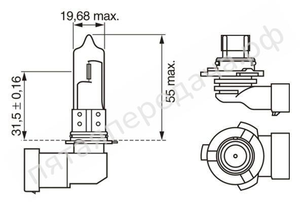 Лампа галоген Pure Light HB3 12В 60Вт - 1987302152