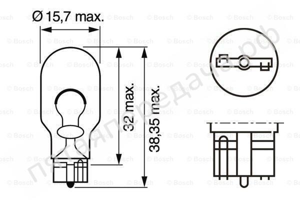 Лампа накаливания Pure Light W16W 12В 16Вт - 1987302205