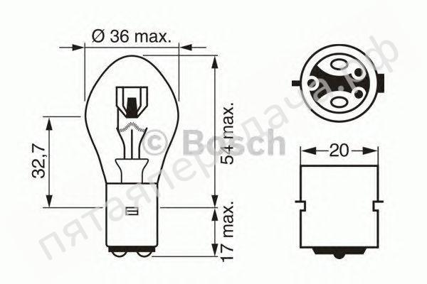 Лампа накаливания Pure Light S2 12В 35/35Вт - 1987302209