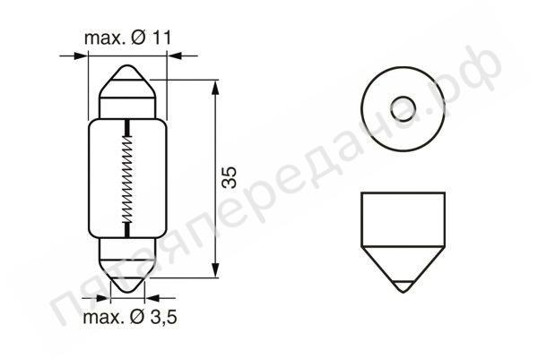 Лампа накаливания Pure Light C5W 12В 5Вт - 1987302211