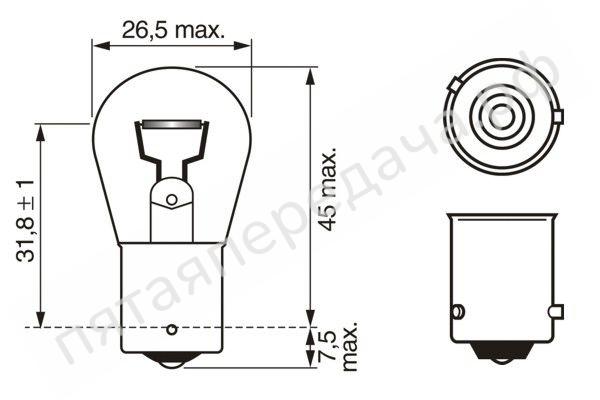 Лампа накаливания Pure Light PY21W 12В 21Вт - 1987302213