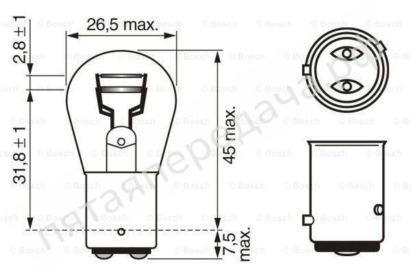 Лампа накаливания Pure Light P21/4W 12В 21/4Вт - 1987302215