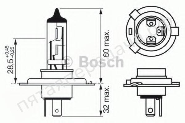 Лампа галоген Trucklight Heavy Duty H4 24В 75/70Вт - 1987302442