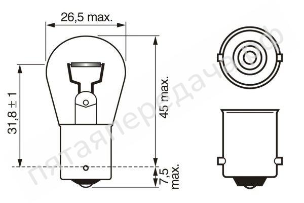 Лампа накаливания Trucklight P21W 24В 21Вт - 1987302501