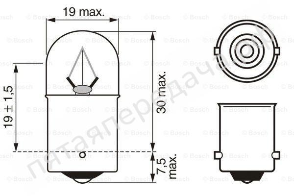 Лампа накаливания Trucklight R10W 24В 10Вт - 1987302505