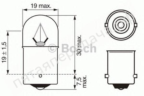 Лампа накаливания Trucklight Heavy Duty R10W 24В 10Вт - 1987302506