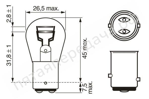 Лампа накаливания Trucklight P21/5W 24В 21/5Вт - 1987302524