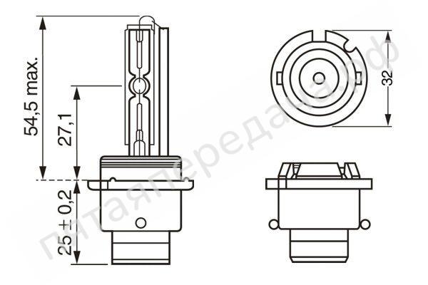 Лампа газоразрядная Xenon D2S 12В 35Вт - 1987302904