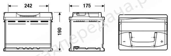 Батарея аккумуляторная, 12В 62А/ч - CB620
