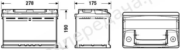 Батарея аккумуляторная, 12В 70А/ч
Standard - CC700