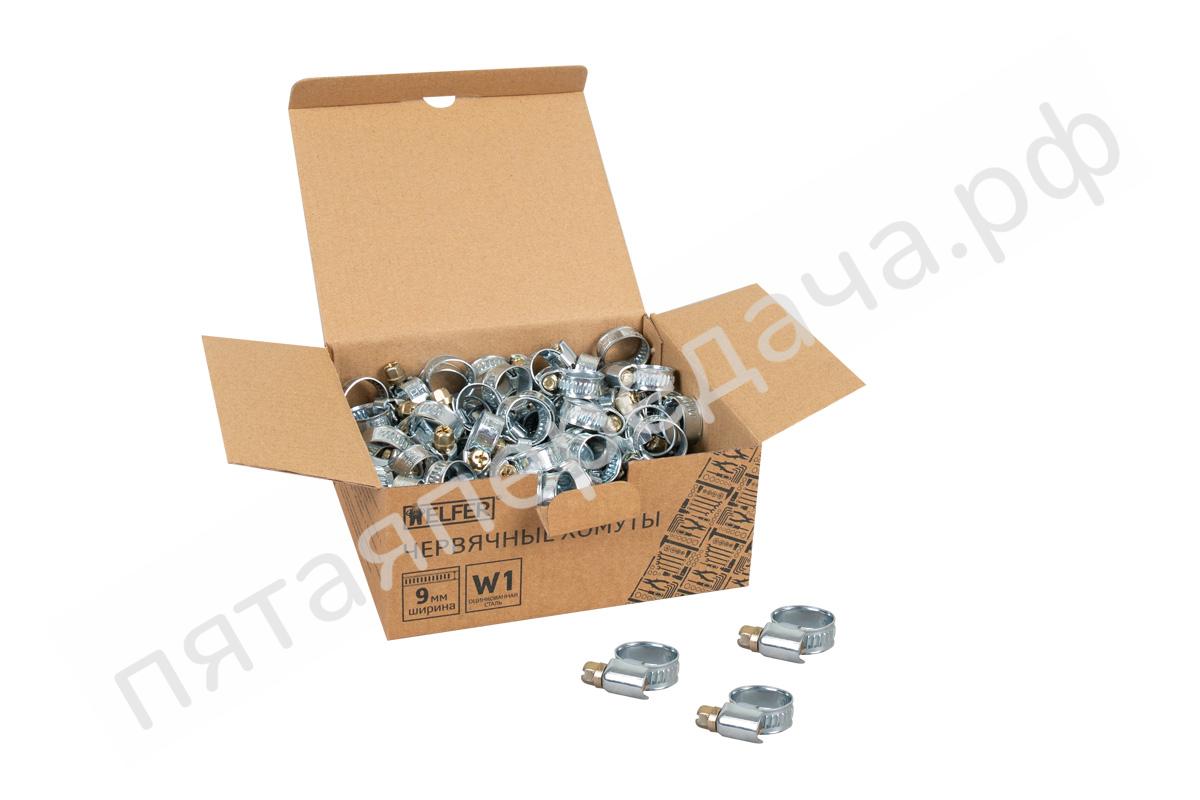 Хомут HELFER W1, 10-16 мм, оцинкованная сталь, уп. 100 шт. - HF004036