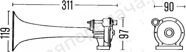 Сигнал звуковой пневматический - 3PA004206051