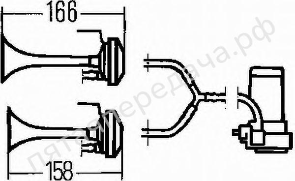 Сигнал звуковой пневматический - 3PB003001603
