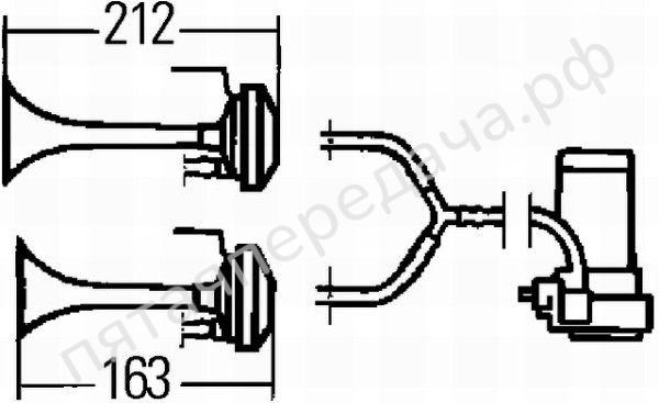 Сигнал звуковой пневматический - 3PB003001651