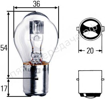 Лампа накаливания, S1 6В 25/25Вт - 8GD008897061