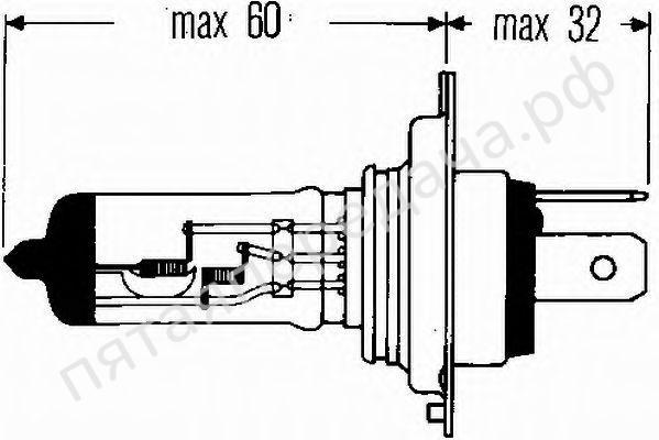Лампа галоген H4 12В 60/55Вт - 8GJ002525361