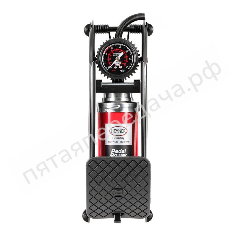 Насос ножной (1 цилиндр) манометр, 4 адаптера, Heyner Pro - 215000