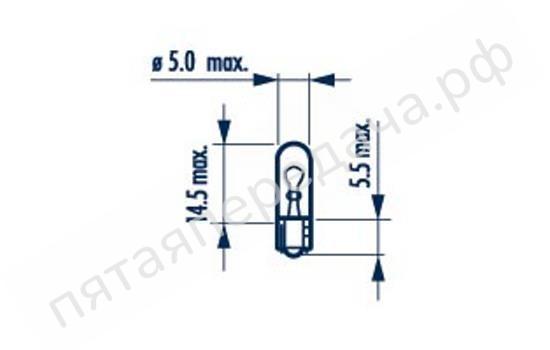 Лампа накаливания Indicator lamps with wedge base W1,2W 12В 1,2Вт - 17032