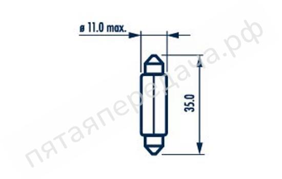 Лампа накаливания Festoon lamps C5W 12В 5Вт - 17125