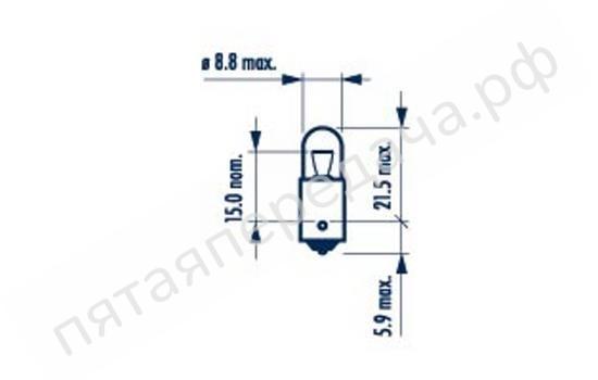 Лампа накаливания Indicator lamps T4W 12В 4Вт - 17131