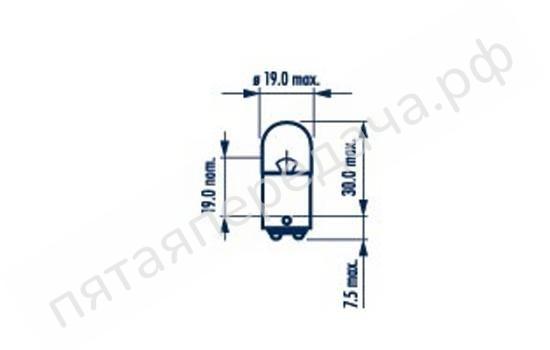 Лампа накаливания Spherical lamps R5W 12В 5Вт - 17172