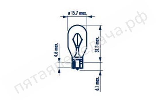 Лампа накаливания Indicator lamps with wedge base W16W 12В 16Вт - 17631