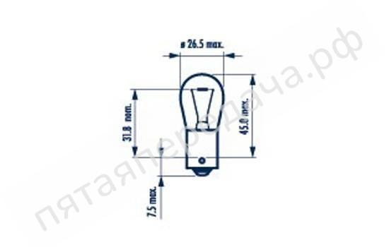 Лампа накаливания Stop lamps P21W 12В 21Вт - 17635