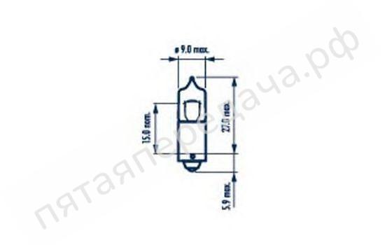 Лампа галоген Halogen miniature lamps H5Вт 12В 5Вт - 17830