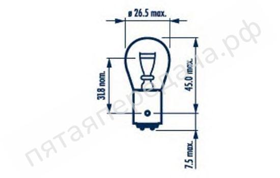 Лампа накаливания, P21/4W 24В 21/4Вт - 17882