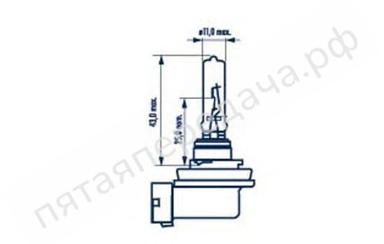 Лампа галоген Standard H9 12В 65Вт - 48077