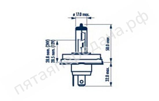 Лампа галоген Standard R2 12В 45/40Вт, 1шт - 48121