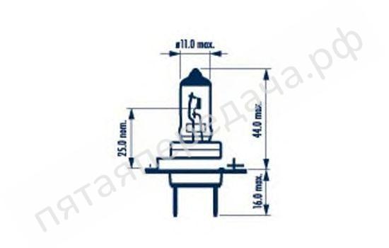 Лампа накаливания, Long Life (LL) Double life time H7 12В 55Вт - 48329