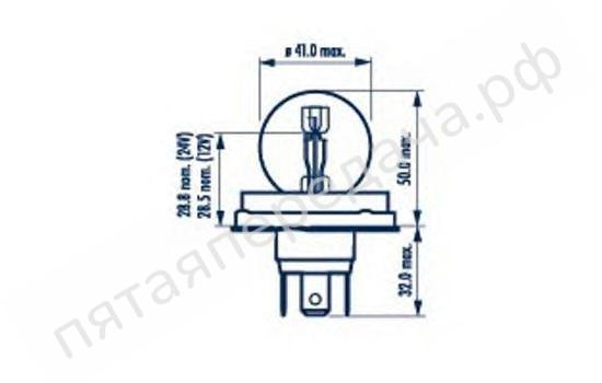 Лампа накаливания, R2 24В 55/50Вт - 49321