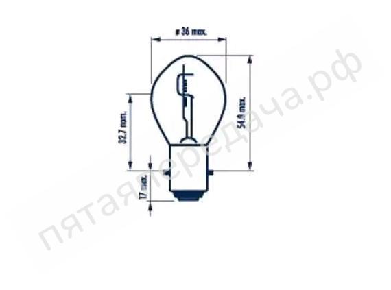 Лампа накаливания, Standard S2 12В 35/35Вт - 49531