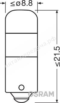 Лампа светодиодная LED technology T4W 12В 1Вт, 2шт - 3850CW02B