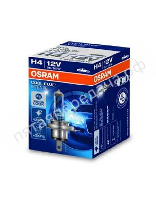 Лампа накаливания, COOL BLUE INTENSE H4 12В 60/55Вт, 1шт - 64193CBI