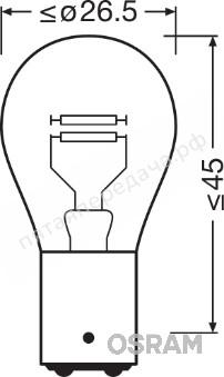 Лампа накаливания, ORIGINAL LINE P21/4W 12В 21/4Вт, 1шт - 7225