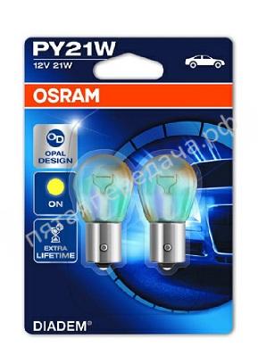 Лампа накаливания, DIADEM PY21W 12В 21Вт, 2шт - 7507LDA02B