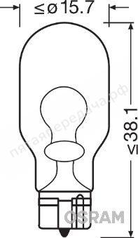 Лампа накаливания, ORIGINAL LINE W16W 12В 16Вт, 1шт - 921