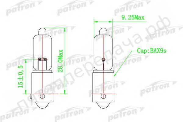Лампа накаливания, H6Вт 12В 6Вт - PLH6W