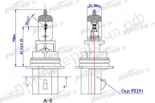 Лампа накаливания, HB5 12В 65/55Вт - PLHB56555