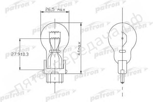 Лампа накаливания, P27/7W 12В 27/7Вт - PLP277W
