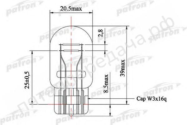 Лампа накаливания, W21/5W 12В 21/5Вт - PLW215