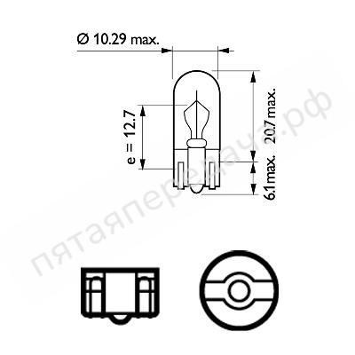 Лампа накаливания VisionPlus W6W 12В 6Вт - 12040VPB2
