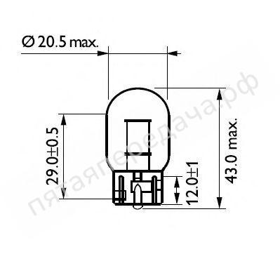 Лампа накаливания Premium W21W 12В 21Вт - 12065CP