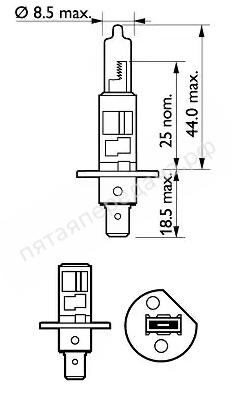 Лампа галоген X-tremeVision H1 12В 55Вт, 1шт - 12258XVB1